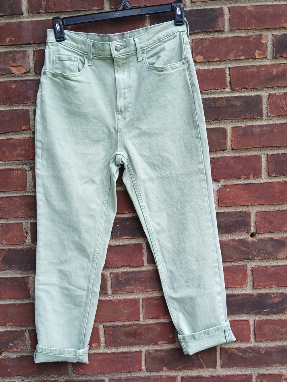 Size 28 Everlane Women's Cropped Denim Jeans in Mint